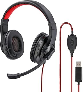 Hama USB Headset, Over Ear Headphones with Mi...