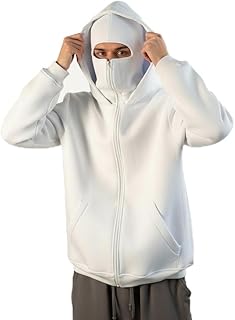 Men's Full Zip Hoodie with Built-in Face Mask...